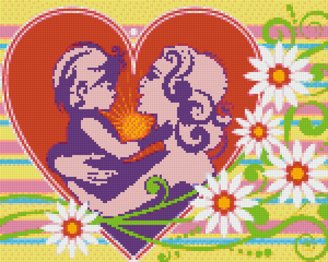 Heart "Mother And Child" Nine [9] Baseplate PixelHobby Mini-mosaic Art Kit image 0